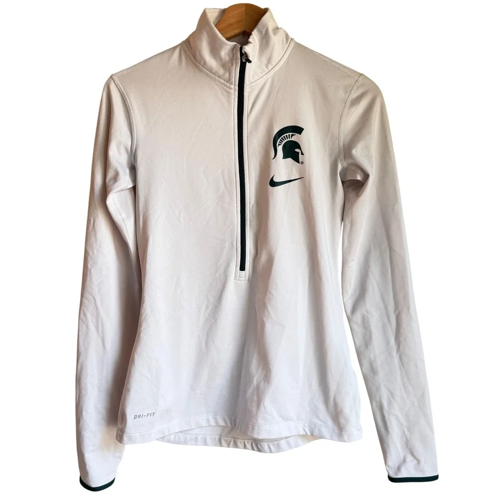 Nike Michigan‎ State Spartans Dri-FIT Half Zip Pullover Top Womens Small